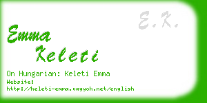 emma keleti business card